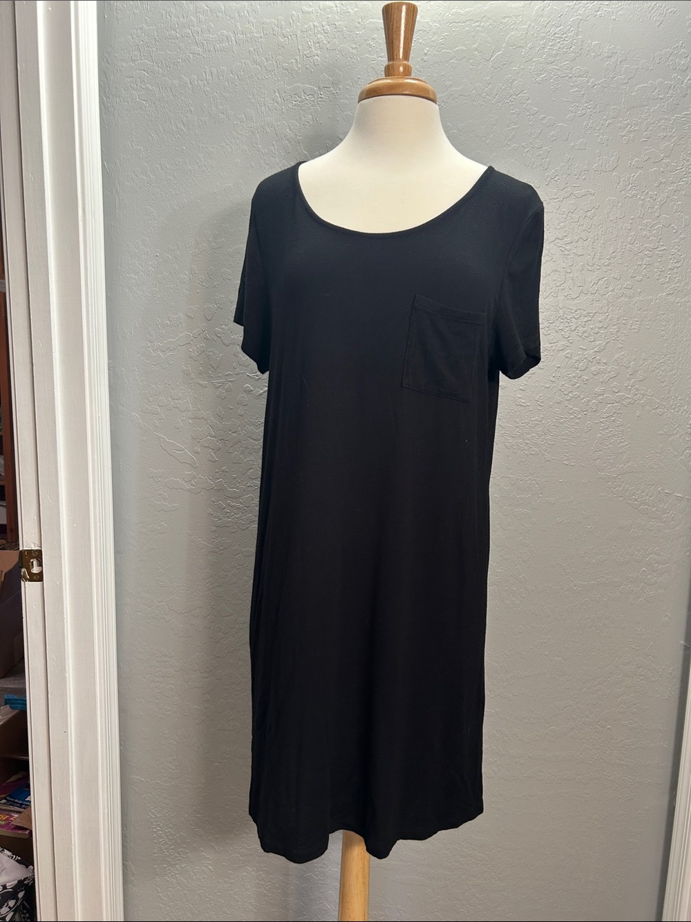 Basic Black Pocket T-Shirt cover up or sleepshirt